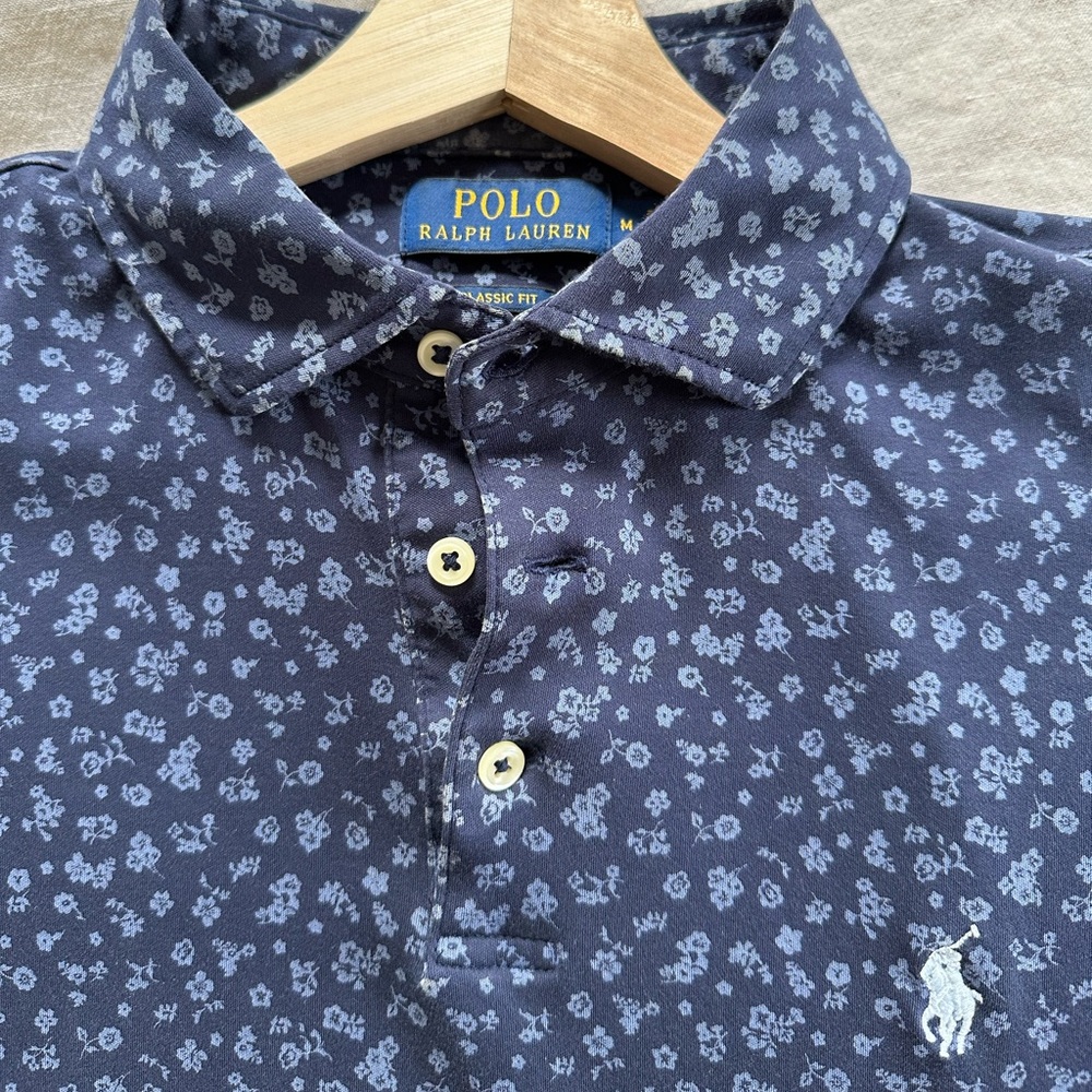 Polo Ralph Lauren Navy Floral Cotton Polo